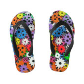 Kinder kleurrijke tandwielhaar van Teenslippers (Voetbed)