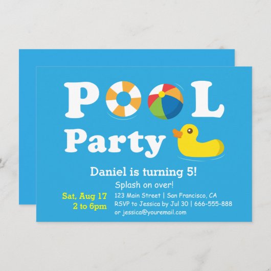 Kinder kleurrijke weekpartij Birthday Backyard Poo Kaart (Voorkant / Achterkant)