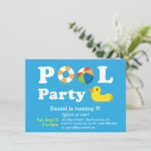 Kinder kleurrijke weekpartij Birthday Backyard Poo Kaart (Staand voorkant)