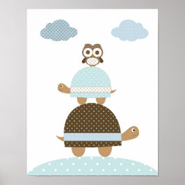 Kinder kleuterkunst van de Turle owl Poster