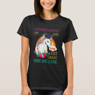 Kinder kleuterschool Afstuderen Kleurrijke Eenhoor T-shirt