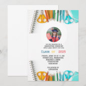 kinder kleuterschool van het moderne afstuderen kaart (Voorkant / Achterkant)