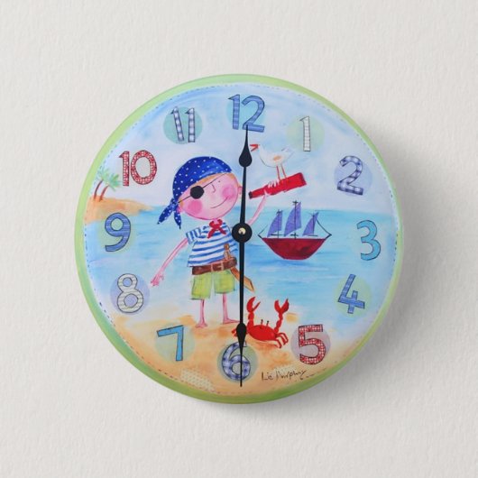 Kinder klokstijl Button - 'The Pirate' (Voorkant)