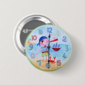 Kinder klokstijl Button - 'The Pirate' (Voorkant /achterkant)