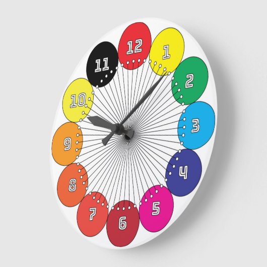 kinder klokwijzerplaat kleurrijk grote klok (Hoek)