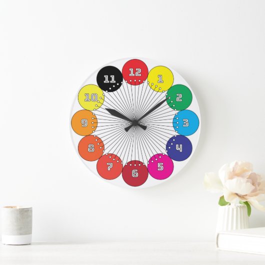 kinder klokwijzerplaat kleurrijk grote klok (Huis)