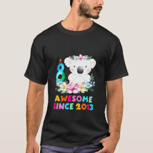 Kinder Koala Beer 8 jaar geboortedag voor jongens  T-shirt