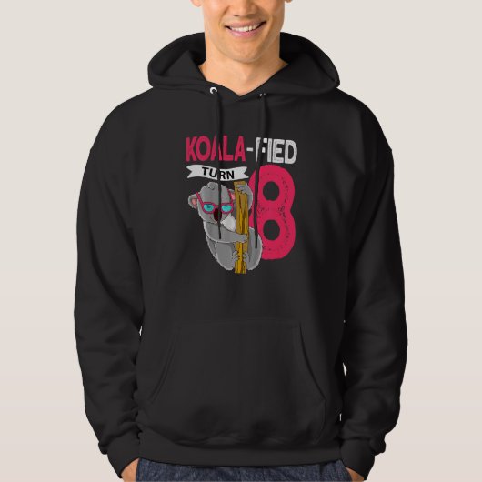 Kinder Koala Fied Turn 8 8e Verjaardag Koalafied Hoodie (Voorkant)