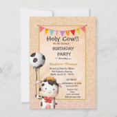 Kinder Koe meisjes Glitter Birthday Kaart (Voorkant)