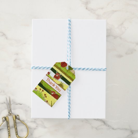 Kinder Koeien Boerderij Birthday Cadeaulabel (Met Touw)