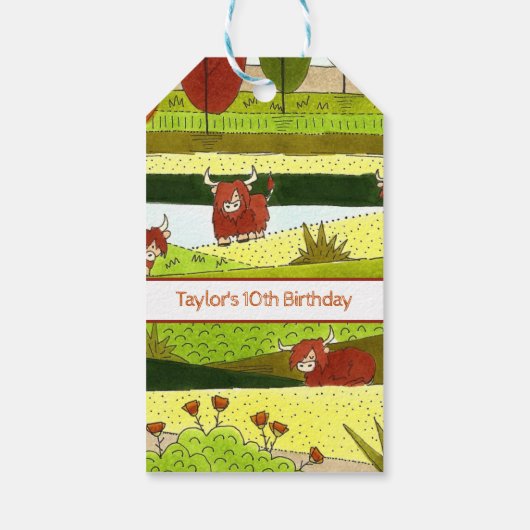 Kinder Koeien Boerderij Birthday Cadeaulabel (Achterkant)