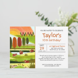 Kinder Koeien Herfst Boerderij Birthday Party Invi Kaart