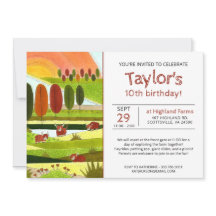 Kinder Koeien Herfst Boerderij Birthday Party Invi
