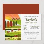 Kinder Koeien Herfst Boerderij Birthday Party Invi Kaart (Voorkant / Achterkant)