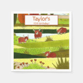Kinder Koeien Herfst Boerderij Birthday Party Servet (Voorkant)