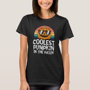 Kinder koelste pompoen in de pleister t-shirt