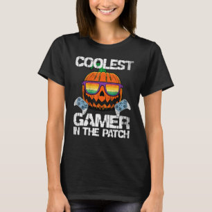 Kinder koelste pompoen in de pleister t-shirt