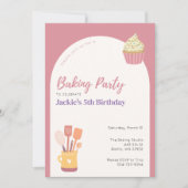 Kinder Koken Bakken Verjaardagsfeestuitnodiging Kaart (Voorkant)