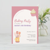Kinder Koken Bakken Verjaardagsfeestuitnodiging Kaart (Staand voorkant)