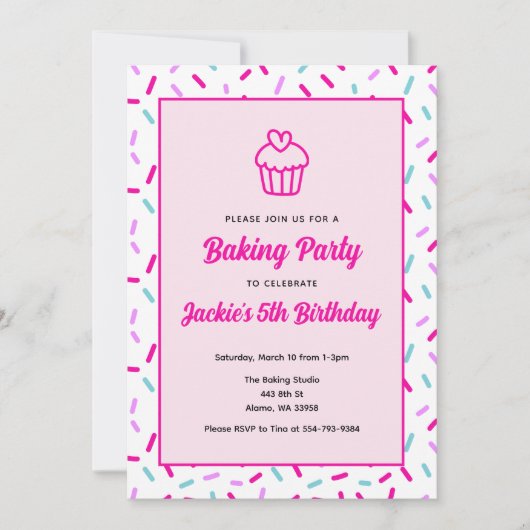 Kinder Koken Bakken Verjaardagsfeestuitnodiging Kaart (Voorkant)