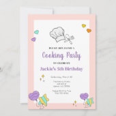 Kinder Koken Bakken Verjaardagsfeestuitnodiging Kaart (Voorkant)