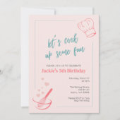 Kinder Koken Bakken Verjaardagsfeestuitnodiging Kaart (Voorkant)