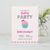 Kinder Koken Bakken Verjaardagsfeestuitnodiging Kaart (Staand voorkant)