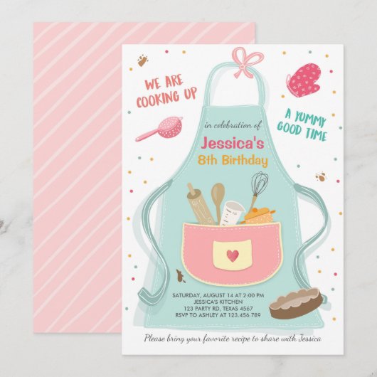 Kinder koken op de dag van de uitnodiging voor keu (Voorkant / Achterkant)