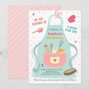 Kinder koken op de dag van de uitnodiging voor keu