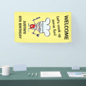 Kinder koken Verjaardagsfeestje welkom banner teke (Beurs)