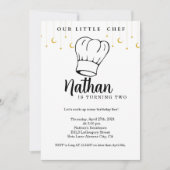 Kinder Koken Verjaardagsuitnodiging Minimalistisch Kaart (Voorkant)