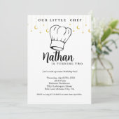 Kinder Koken Verjaardagsuitnodiging Minimalistisch Kaart (Staand voorkant)