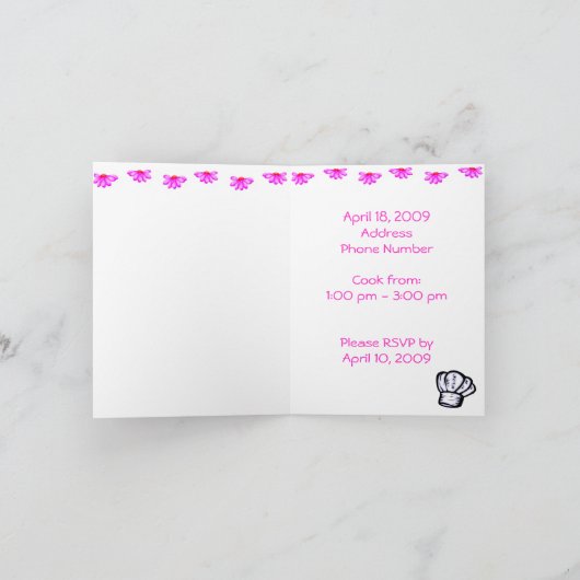 Kinder kookfeestuitnodiging aanpassen (Binnen)