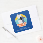 Kinder kookplaat vierkante sticker (Envelop)