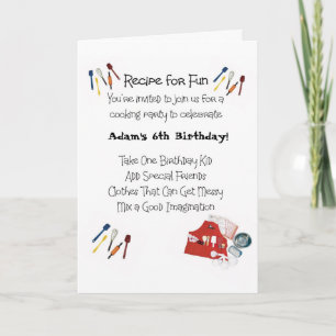 Kinder kookthema Uitnodiging