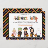 Kinder kostume Halloween Party Invitation Kaart (Voorkant / Achterkant)