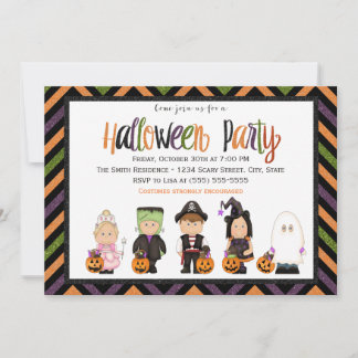 Kinder kostume Halloween Party Invitation Kaart