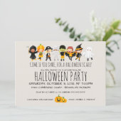 Kinder kostumePartij Friendly Halloween Celebratio Kaart (Staand voorkant)