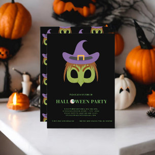 kinder kostuum heks Halloween feest Kaart