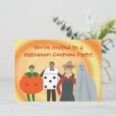 Kinder kostuums Halloween Feestuitnodigingen Kaart (Staand voorkant)