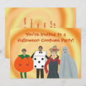 Kinder kostuums Halloween Feestuitnodigingen Kaart (Voorkant / Achterkant)