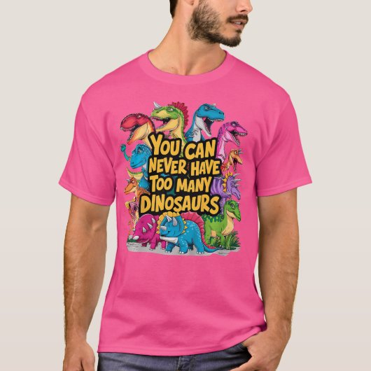 Kinder kun je nooit te veel dinosaurussen leuk Kin T-shirt (Voorkant)