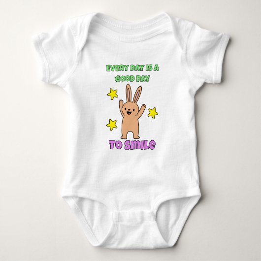 Kinder kunst elke dag is een goede dag om konijntj romper (Voorkant)