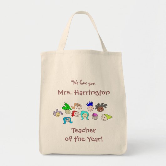 Kinder kunst, persoonlijke "leraar van het jaar" t tote bag (Voorkant)