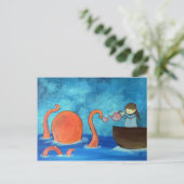 Kinder kunstmeisjes Octopus Tea Party Cute Briefkaart (Staand voorkant)