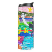 Kinder kunstwerken of foto-souvenirkunst thermosbeker (Gedraaid links)