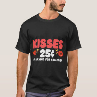 Kinder Kusjes 25 Cents Peuter Grappig Valentijnsda T-shirt