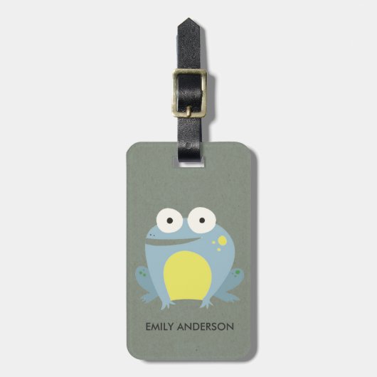 KINDER KUSTPERSONALISEERDE BLAUWE GREEN GRAY BABY  BAGAGELABEL (Voorkant verticaal)
