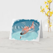 kinder kustwachthelikopter verjaardagskaart kaart (Gele Bloem)