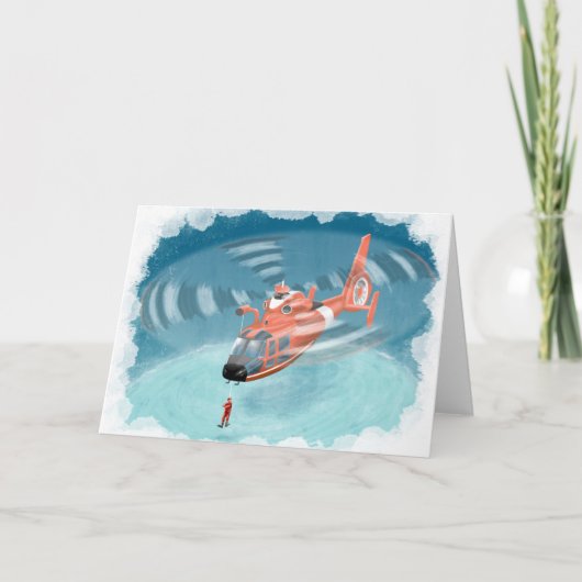 kinder kustwachthelikopter verjaardagskaart kaart (Voorkant)